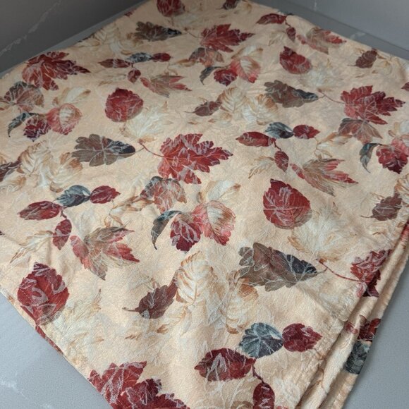 Vintage Damask Jacquard Tablecloth Fall Thanksgiving Leaves Harvest  96x56” - Picture 1 of 7